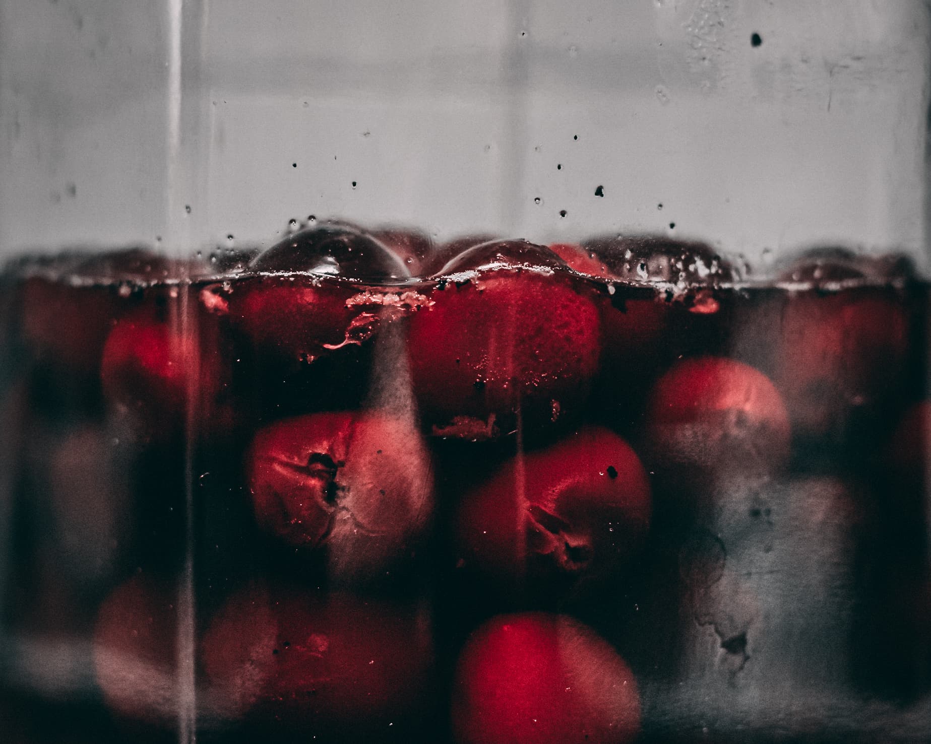 Cherries in glass can